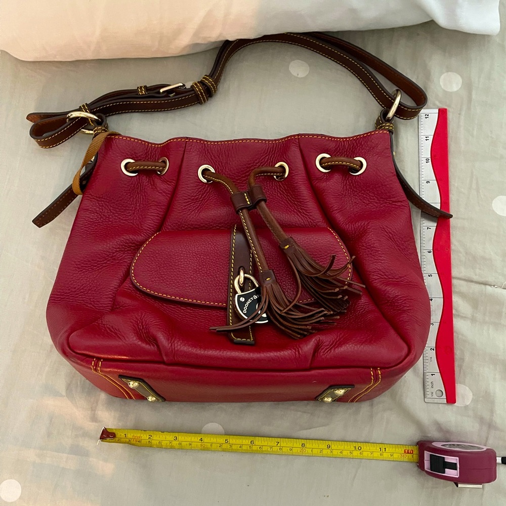Red Leather Dooney and Bourke Bucket Bag